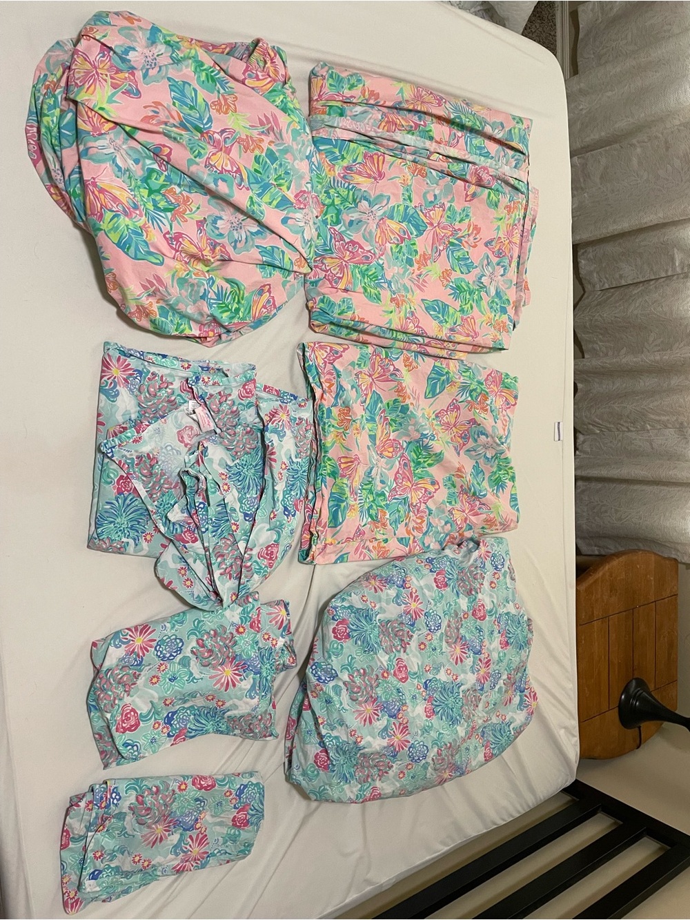 Lilly Pulitzer Tropical Floral Sheet Set in Pink, Teal, Green